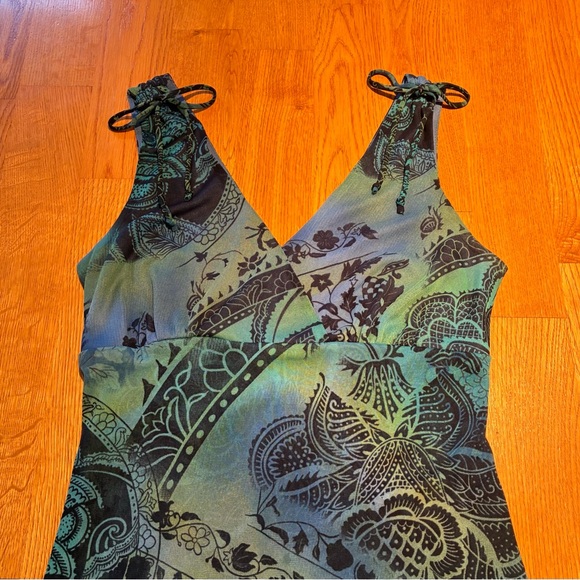 Ruby Rox Elegant Blue and Green Floral Dress - Picture 3 of 8